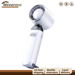 【Free Shipping】 Compact Electric Handheld Fan with Digital Display Adjustable Speed Portable Fan for Home Office and Travel