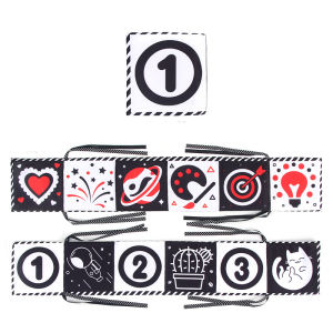 Black & White High Contrast Cloth Book with Sensory Crinkle Sounds for Baby Tummy Time Playtime