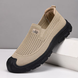 [Free Shipping] Summer Canvas Shoes Comfortable For Dads Featuring A Mesh Design Easy Slip-On Style Soft Sole Breathable And Non-Slip Perfect For Casual Wear