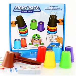 Fight Rat Speed Training – Hit Hamster Hand Strength Training Family Party Battle Board Game Gift-T152