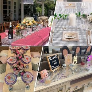 WLVYH Mirror Glitter Sequin Table Runner 30120cm Disco Dining Table Decoration Party Decoration Table Cover Festival Supplies