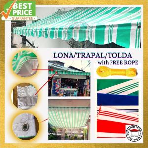 [COD] 9ft x 12ft STRIPES TRAPAL - LONA - TOLDA with FREE ROPE - Tarpauline / Sun and Rain Protection / Outdoor Cover / Car Cover / Car Garage - Waterproof - Durable