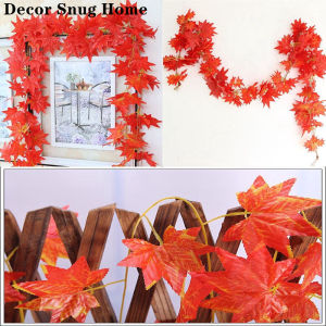 【Free Shipping】2.3M Home Autumn Decoration Leaves Garland Artificial Maple Leaf Garden Decor for Home