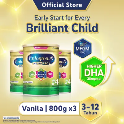 [Paket isi 3] Enfagrow A+ 4 Susu Formula 3-12 Tahun Rasa Vanila 800gr