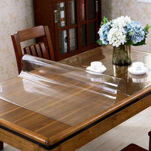 2mm/1.5 Thickness Transparent Clear PVC Table Cloth Mat Soft Crystal Glass Waterproof Desk Cover Rainbow Culture