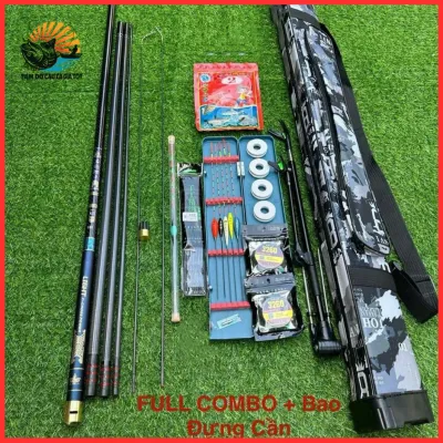 (Chất Lượng) Combo Cần Chiến Thần 8H Bản 2024 Đối Trọng Săn Hàng Cần Câu Đài Cần Câu Tay Tặng Bao đựng cần +mồi