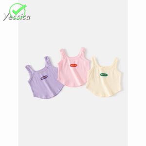 YESSICA สาวแฟชั่นเสื้อกั๊กผ้าไหมน้ำแข็งเด็กสาวสีลูกกวาดเสื้อกั๊กแฟชั่นsuspenders