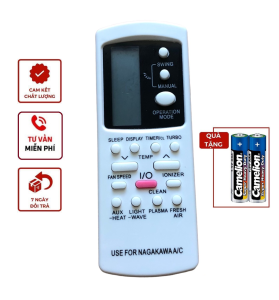 Điều khiển điều hòa Nagakawa - Remote Điều khiển điều hòa Nagakawa - Đầu bấm Điều khiển điều hòa Nagakawa - tặng kèm pin