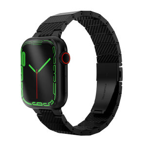 Carbon Fiber Band compatible with Apple watch Ultra/Ultra 2 49mm Strap 45mm 44mm 41mm 38mm 40mm 42mm Waterproof Lightweight Link Bracelet iwatch Series 9/se 2/8 7 6 SE 5 4 3 2 1 Strap
