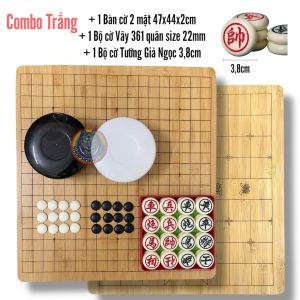 Combo Chơi Cờ Tướng + Cờ Vây Cùng Bàn Cờ Trúc 2 mặt