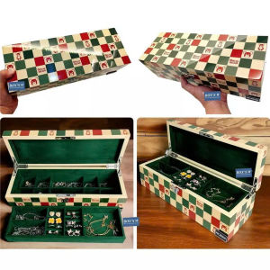 Hộp Đựng Trang Sức Vàng Nữ Trang Phụ Kiện 3 Tầng Gỗ Đen Bóng Có Gương Soi - Hộp Trang Sức Có Treo Dây Chuyền - TC3TD