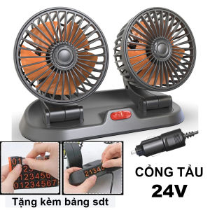 Quạt đôi quạt đơn mini 5V 12V 24V cao cấp để trên ô tô quạt gió nhỏ gọn tiện lợi cực mát 3 chế độ đầu tẩu usb xoay 360 độ siêu mạnh dùng cho oto xe hơi xe tảivăn phòngbàn học