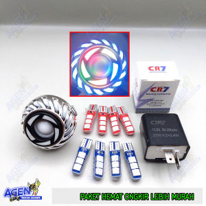 lampu stop belakang projie lampu saringgan berputar 4pcs lampu sen jelly led t10 6 mata