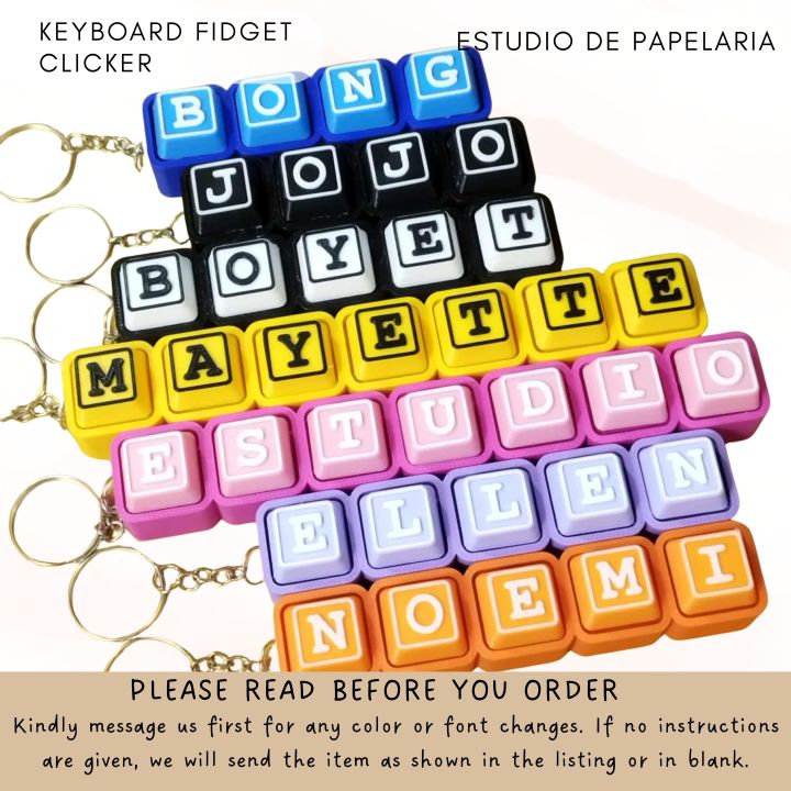 Click Fidget Keychain Custom Estudio | Personalized Keyboard Fidget Clicker Keychain | Lazada PH