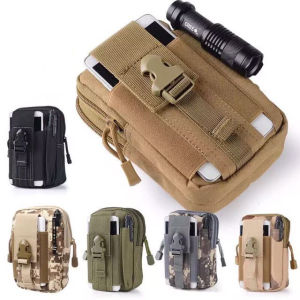 Tactical Waist Pouch Molle Tool Pouch EDC Utility Gadget Belt Bag Phone Holder Belt Pack with D Shaped Carabiner Outdoor Hiking for Men Women