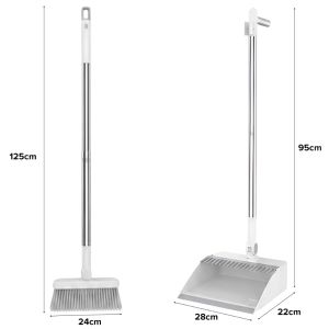 JIJI.SG Oceia 3 in 1 Foldable & Rotatable Broom and Dust Pan Set SG