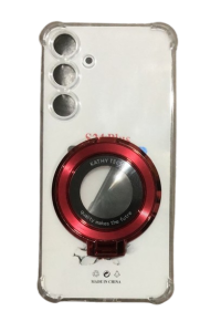 IXB Sam A56 A36 A37 A57 A34 A25 A17 A16 A14 Clear transparent TPU case with stick on magnetic ring car holder/ kickstand