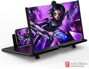 Screen Magnifier for Cell Phone 3D HD Magnifying Projector Screen Enlarger for Movies Videos and Gaming Foldable Phone Stand with Screen Amplifier Compatible with All Smartphones