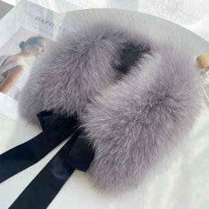 GORGE Lông thú giả Khăn quàng cổ lông thú Ấm áp Lông mềm mại Khăn quàng cổ Mềm mại Cúi đầu cho mùa thu đông