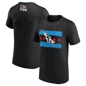 [Local Stock] VCC Mens summer shirt 3d printed short-sleeved wrestler cm punk neck T-shirt Street sporty casual hip-hop streetwear