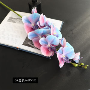 Artificial Colorful Butterfly Orchids Fake Flowers 9 Heads Phalaenopsis Amabilis Decorative Wedding Flowers Home Office Indoor Decor