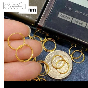 ️COD️18k Saudi Gold Pawnable/Nasasanla 10mm Daicut Loop Earrings Light weight hypoallergenic non tarnish