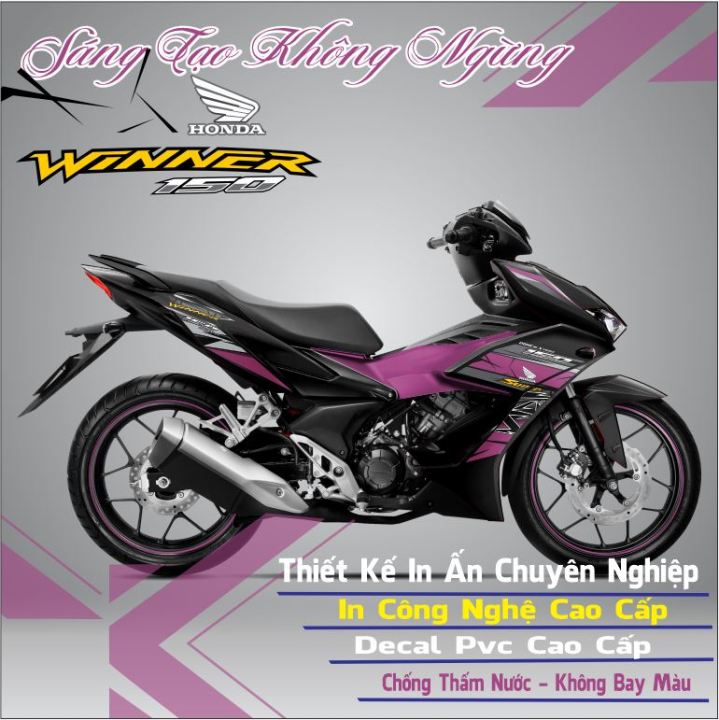 tem rời dán xe winner x v2 chữ rs đủ màu dán xe màu đen