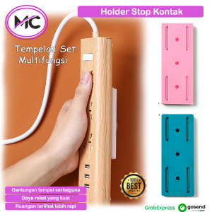 Tempelan Stop Kontak Ke Dinding Stop Kontak Holder Stiker Tempel Serbaguna Double Tape Super Kuat Tempelan Tembok Multifungsi