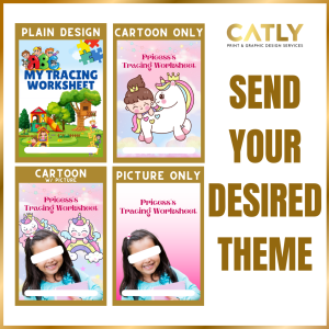 TRACING WORKSHEET W/ FREE PENCIL & SHARPENER - 50 pages (FOR KIDS)