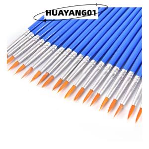 HUAYANG01 [2023 new HOT FASHION] lazlook 10ชิ้นแปรงระบายสีศิลปินผมไนลอนสีน้ำอะคริลิกรอบปลายมือ แปรงทาสีไนลอนปลายแหลม10ชิ้นแปรงทาสีสีน้ำ แปรงทาสีไนลอนปลายแหลม10ชิ้นปากการะบายสีน้ำสีสำหรับศิลปิน N/a N/a N/a