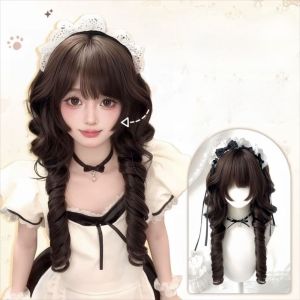 STARGOODS แตรสั้น หัวเจ้าหญิงม้วนแมงกะพรุน หวาน น่ารัก ผมยาวหยิก ระบายอากาศได้ดี ธรรมชาติ หนวดข้าง ผมหางม้าคู่ ปาร์ตี้