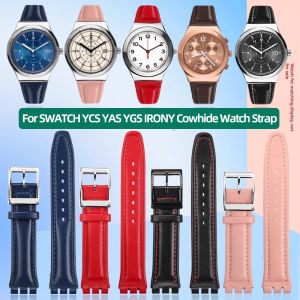 new For SWATCH YCS YAS YGS IRONY Watch Strap 17mm 19mm Cowhide strap Bracelet Men Women Sport Replacement Watchband Butterfly buckle high-quality