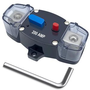 300 Amp Circuit Breaker with Manual Reset 12-48 Volt DC 0-8 Gauge Trolling Motor Car Stereo Audio Inline Fuse Block Holders Inverter for Automotive Rv Marine Boat (300A)
