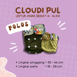 Clodi Popok Kain Bayi Jumbo Cuci Ulang Cloudy Model Pocket Cloudi PUL Polos