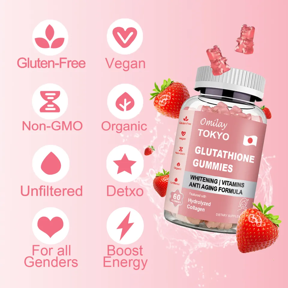 omilay tokyo glutathione gummies Daynee | Omilay TOKYO Glutathione Gummies with Collagen Skin Whitening  Gummies Anti-Aging Beauty Gummies Hydrolyzed Collagen Gummy Increase Energy  Enhance Immunity Liver Detox Antioxidant Food Supplement Vegan