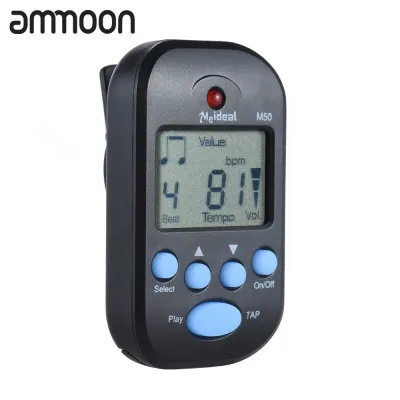 [ammoon]Clip on Digital Be-at Tempo Metronome LCD Screen Lightweight & Mini for Violin Guitar Bass Musical Instrument Black