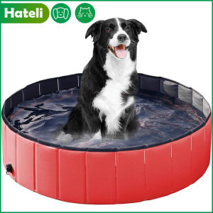 【HATELI】Summer Dog Swimming Pool PVC Foldable Pet Bath Pool Portable Dog Cleaner Bathtub Bathing Tub Pool For Dogs Cats Pet Bath Cleaning