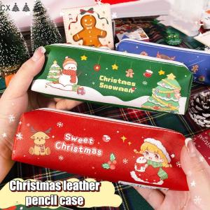 CX🎄💓💥 Kawaii Giáng Sinh Bút Chì Trường Hợp Phim Hoạt Hình Công Suất Lớn Bút Chì Lưu Trữ Túi Trường Văn Phòng Phẩm Nguồn Cung Cấp Dễ Thương Xmas Quà Tặng
