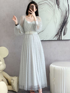 gaun panjang dress wanita import D7952