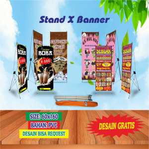 Stand Banner Baner Promosi Jualan Seblak Warkop uk 60x160 Bisa Request Desain Custom