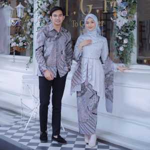 kebaya couple pasangan kebaya lamaran tunangan kebaya pesta pernikahan wanita - lafeyaa abu seri