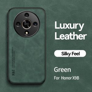 HonorX9b Case For Honor X9b X9a 5G HonorX9a X 9b 9a 2023 Phone Casing Back Cover Luxury Leather Shockproof Bumper No Fingerprint Anti Drop Soft TPU Car Holder Support