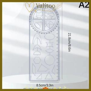 [Valitoo] Multi Functional 360 ° Movable Geometric Drawing Ruler For Primary School Mathematics Students Portable Transparent 3D Flat