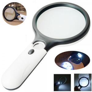 GINKG ไฟแอลอีดี แว่นขยายแบบมือถือ เลนส์สำหรับเลนส์ Loupe ครับ กระจกขยายขนาด มินิมินิ ไฟส่องสว่างส่องสว่าง กล้องจุลทรรศน์ไมโครสโคป