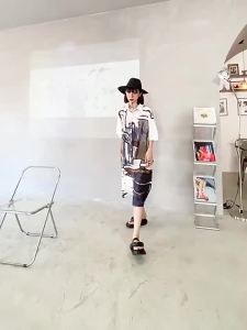 XITAO Print Pattern Dress Half Sleeve Single Breast Small Fresh Casual Style Irregular 2022 Summer Minority Dress WMD4568