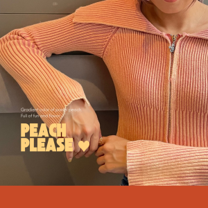 WHATSoEVER - Off Shoulder Top - Double Zipper เสื้อไหมพรม แขนยาว เปิดไหล่ ซิป 2 ด้าน