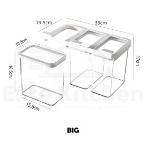 Elite Kitchen - 3 IN 1 SET Air Tight Container Food Storage Drawer Rack Bekas Makanan Kedap Udara Sealed Food Container