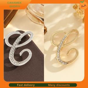 ❣️❣️❣️ 2Pcs Fashion Full Rhinestone Encrusted Gold And Silver Alphabet Letter Brooches Pins Minimalist Clothing Jewelry Accessory