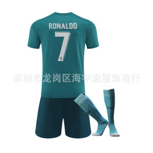 17-18 Real Madrid R Jersey 7 No. C Luo Main Away  Childrens Clothing Commemorative Edition R Soccer Suit Set