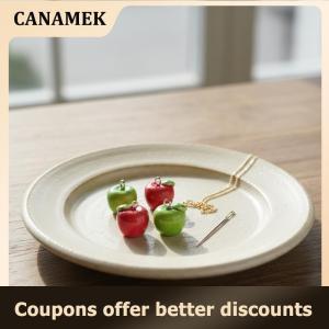 【 CANAMEK 】 Resin 3D Fruit Simulation Charms 14x15MM 5Pcs Loose Beads for DIY Bracelets Kids Jewelry Craft